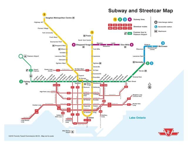Mappa della metropolitana di Toronto