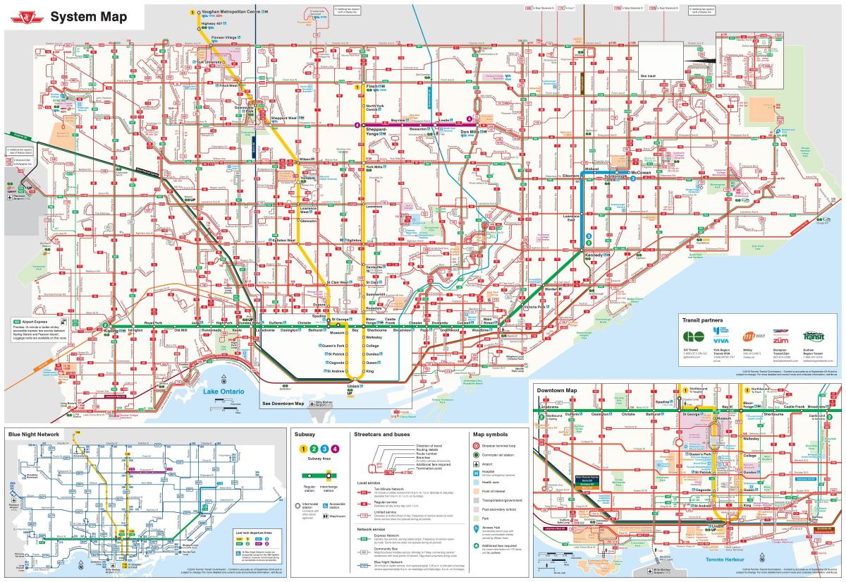 Mappa della stazione degli autobus di Toronto