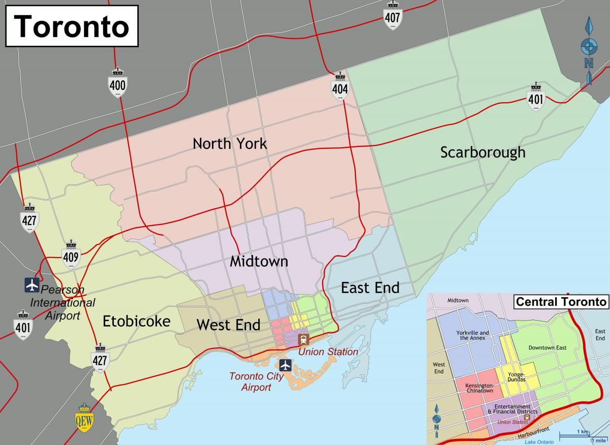 Mappa del distretto di Toronto