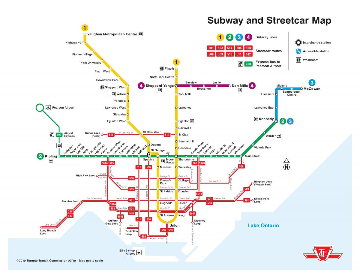 Mappa della metropolitana di Toronto