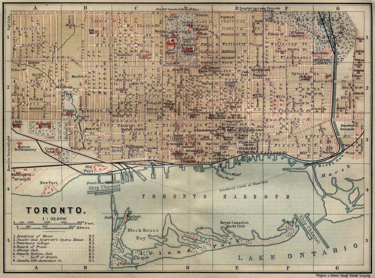 Mappa storica di Toronto