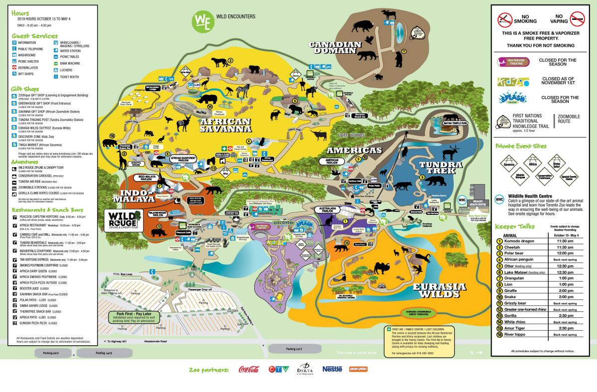 Mappa del parco zoologico di Toronto